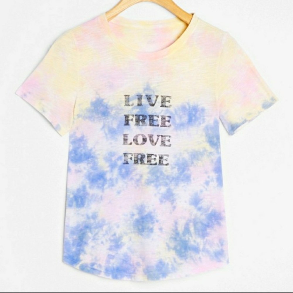 COPY - Anthropologie Live Free Love Free Tie-dye Tee